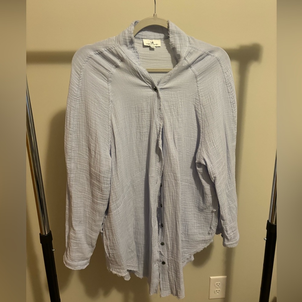 Gauze button up tunic with pockets!